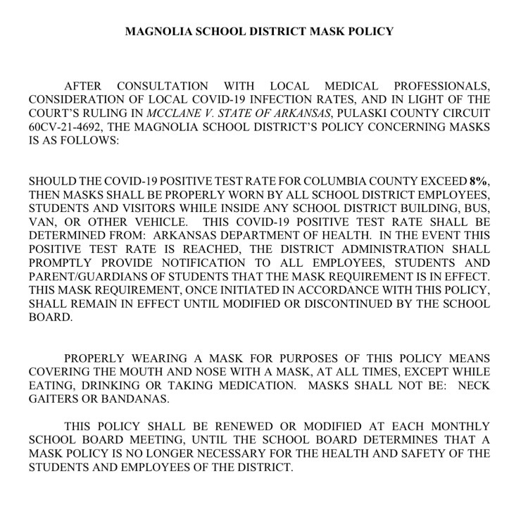 msd mask mandate policy