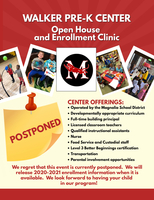 Walker Pre-K Open House and Enrollment Clinic Postponed