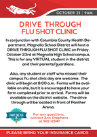VIRTUAL STUDENT Drive Through Flu Shot Clinic - Friday October 23rd @ MHS